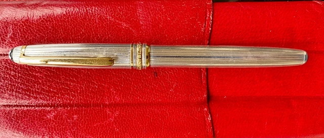 Montblanc  VTG Sterling Silver 925 PINSTRIPE SOLITAIRE Ballpoint Pen with CAP