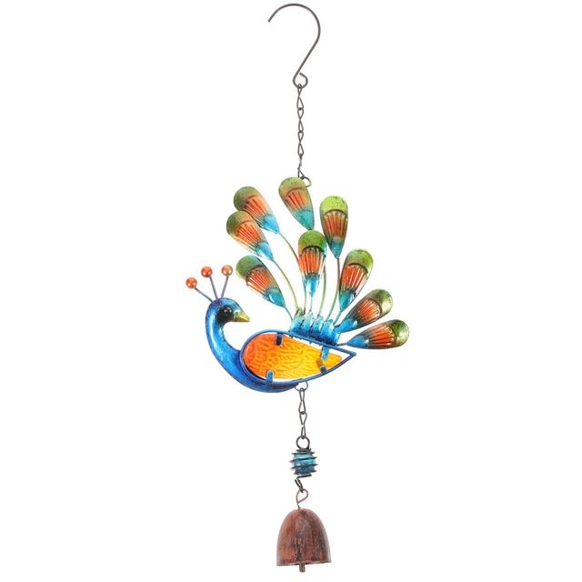 Indoor Windchime Aeolian Bell Garden Chimes Peacock Decor Painted Decorate