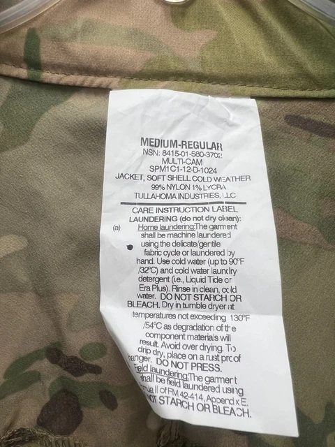 USGI ECWCS Multicam Gen III Level 5 Soft Shell Cold Weather Jacket - Medium Reg 3
