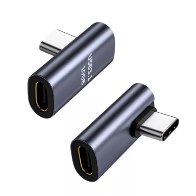 90 Degree USB-C Male to USB-C Female Adapter Data Right Angled Converter 10GPS