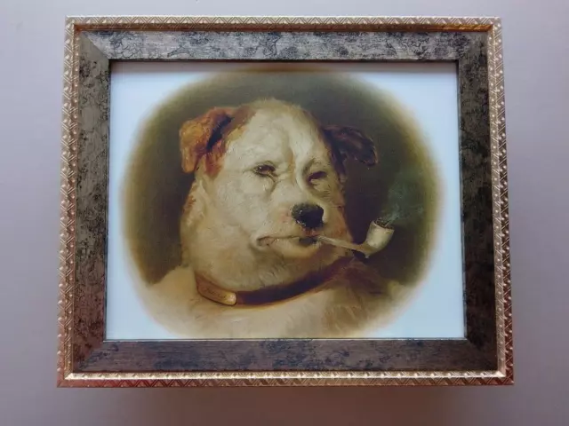 Pears Soap Advertising print  'A Quiet Pipe'  Dog Smoking A Pipe  FRAMED