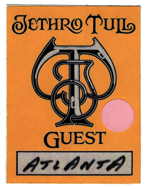 Jethro Tull Atlanta GA Used Backstage Pass