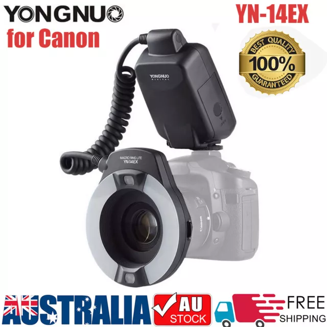 YONGNUO YN-14EX Macro Ring Speedlite Flash LED Light + Adapter Rings for Canon