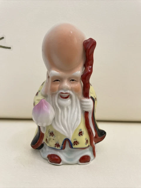 Vintage Shouxing Shou Xing Chinese God of Longevity And Good Health Porcelain