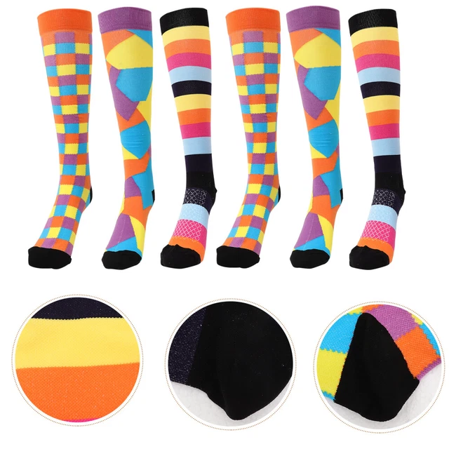 3 Pairs rainbow knee high gay pride socks Accessoires Colorés Chaussettes Hautes