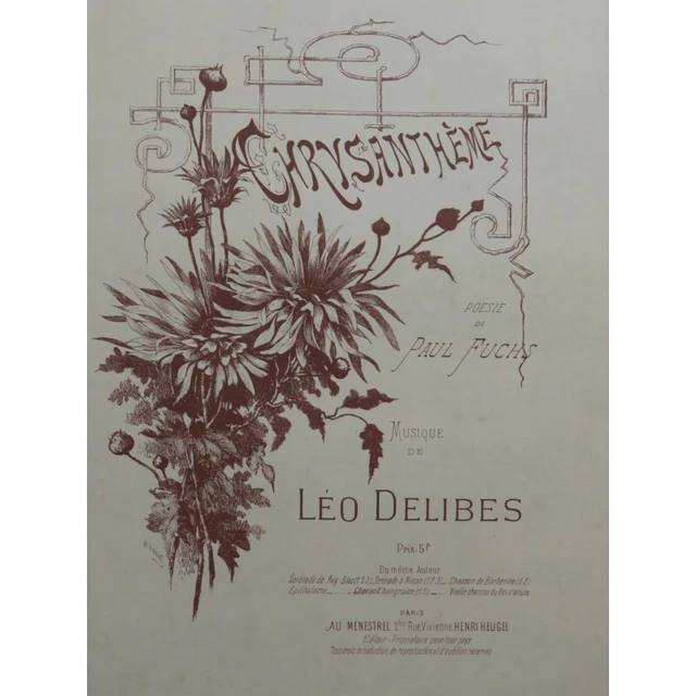 DELIBES Léo Chrysanthème Chant Piano ca1880