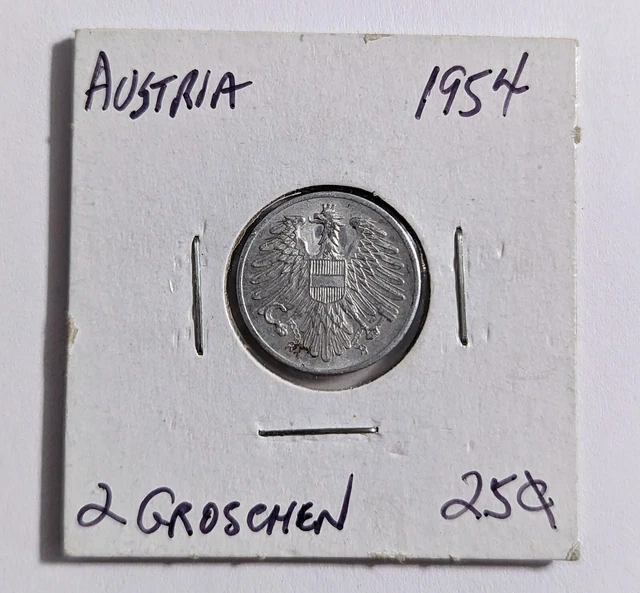 1953 Austria 2 Groschen Collectible Coin