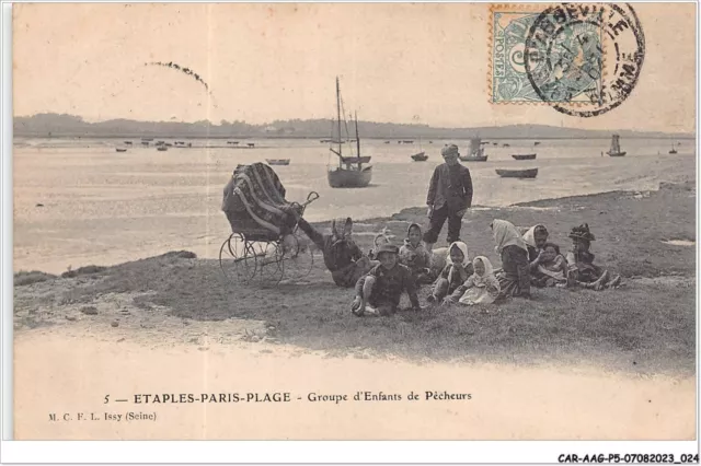 CAR-AAGP5-62-0394 - ETAPLES - PARIS-PLAGE - Groupe d'Enfants de Pecheurs