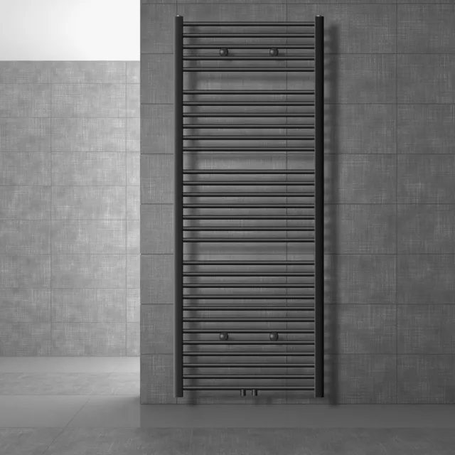 Radiateur anthracite courbé en acier chauffage central salle de bain 750x1800 mm