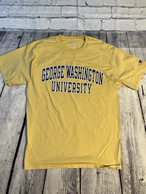 Champion George Washington University T-Shirt Mens Size M Medium Graphic Yellow