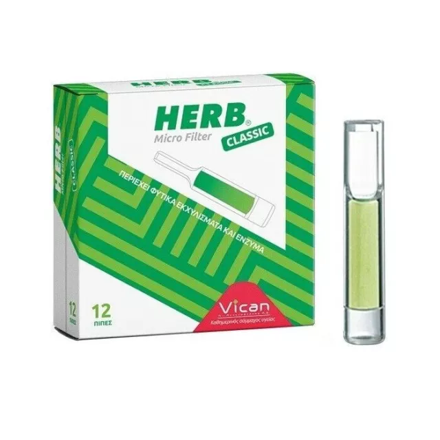 Microfiltro Vican Herb absorbe alquitrán y nicotina clásico 12 filtros.