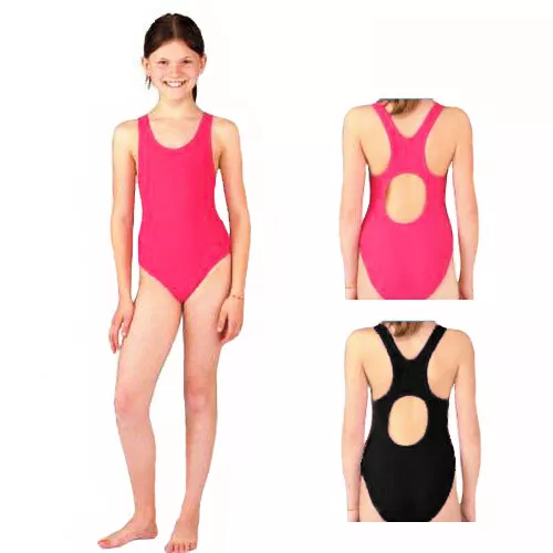 Kinder Mädchen Badeanzug Schwimmanzug Schwimmer Pink 104 116 128 140 152 164 176