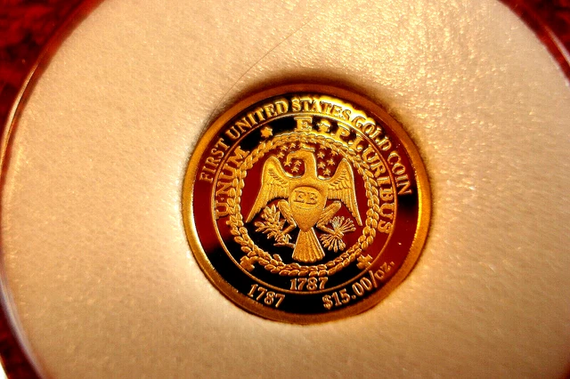 1787 First U.s. Gold Coin 1/2Gram Solid 14Kt Gol Coin