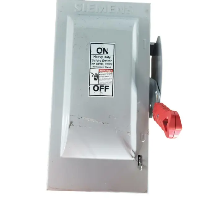 Siemens Heavy Duty Safety Switch 30A 600VAC 250VDC Horsepower Rated Indoor