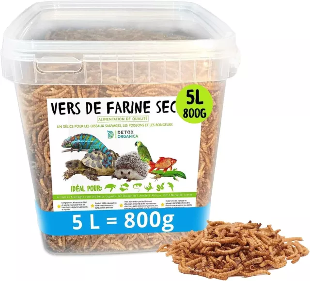 Vers de farine séchés 5 L poules oiseaux poisson rongeurs reptile sac nourriture