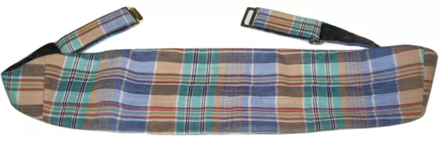 Robert Talbott Pastel Cotton Plaid Check Mens Cumberbund Green Blue Brown Beige