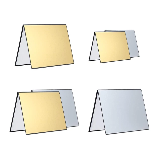 Meking 17 X 12/43 X 30cm Light Reflector Photography Cardboard, 3-in-1 Studio Foldable Light Diffuser Board For Still Life Product And Food Photo Shooting - Gold, Black, White