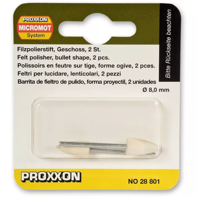 PROXXON Felt Polishing Bullet Tips (Pkt 2) 28801 From RDGTools