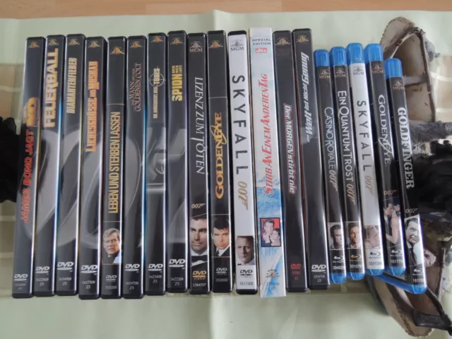19 x James Bond DVD / Bluray - Sean Connery-Roger Moore,Pierce Brosnan usw..