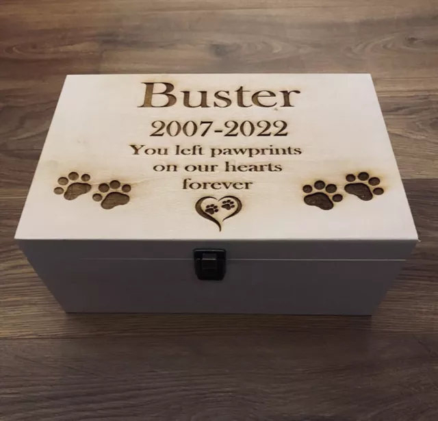 Pet  Personalised Paw Print  Keepsake Memory Box