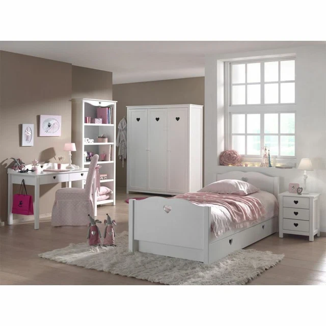 Paris Prix - Chambre Complète Enfant 6p "amori" Blanc