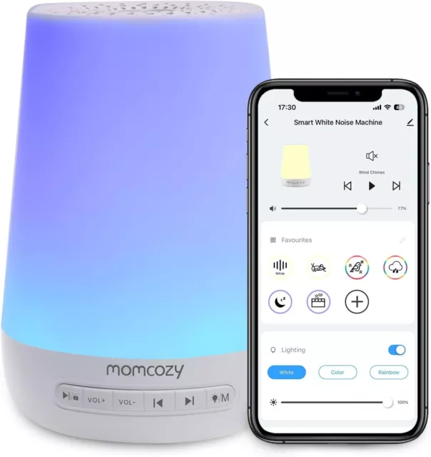 Momcozy White Noise Machine Sound for Baby Adults with 7 Colour Night Light App