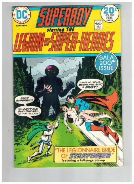 Superboy Legion of Super-Heroes 200 Anniversary & Wedding Fine+ 1974 DC Comic