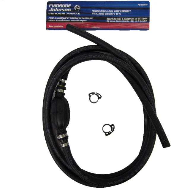 JOHNSON EVINRUDE OMC New OEM 10' X 3/8" Fuel Line and Primer Bulb With