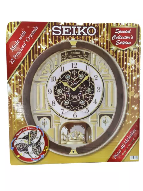 NEW Seiko Limited Edition Melodies in Motion Clock 2022 Plays 40 Songs  Crystals 