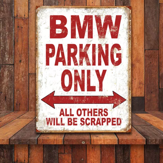 Funny BMW Parking Only Retro tin metal sign nostalgic Art Gift