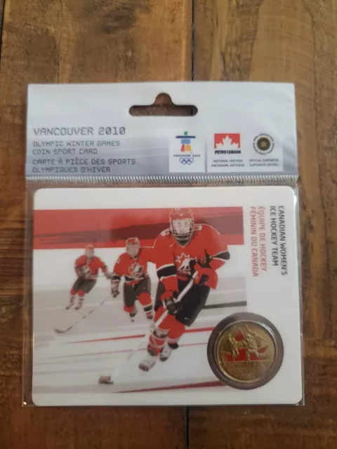 2010 Vancouver OLYMPIC Winter Games CANADIAN WOMENS ICE HOCKEY COIN Sport Card