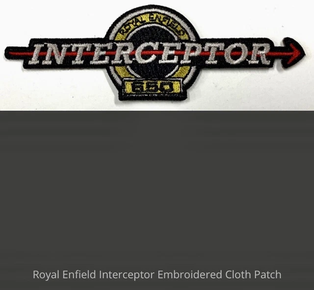 Heat Sealed Embroidered Iron On Cloth Patch - Royal Enfield - Interceptor