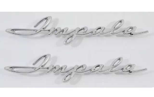 61 1961 Chevy Impala 1/4 Quarter Panel Chrome Scripts Emblems