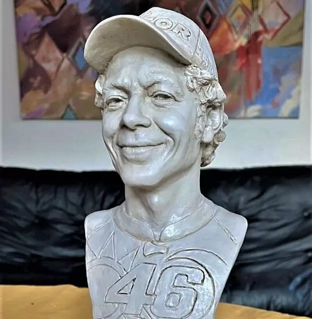 VALENTINO ROSSI BUST RACER motorcycling pilot motorcycles, MotoGP Honda, Yamaha 3