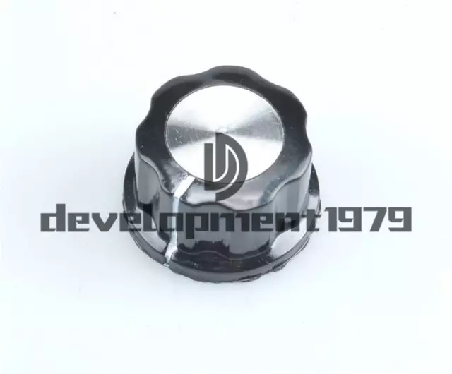 10 pz pulsanti rotanti top neri argilla argento 16 mm per potenziometro 6 mm
