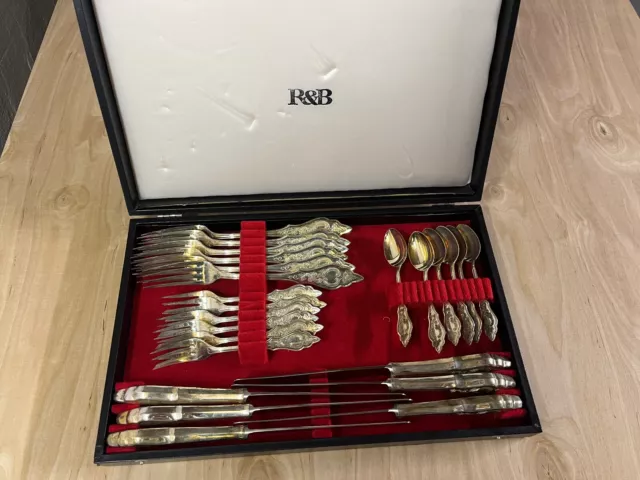 R & B Robbe und Berking, 800 er Silber Tafelbesteck Set, Ostfriesenmuster