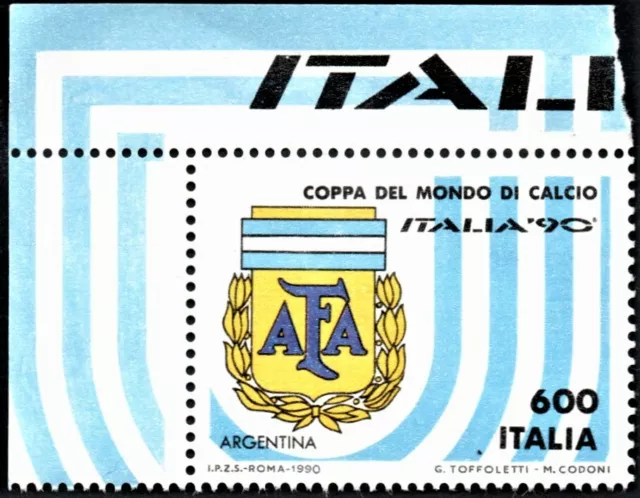 francobollo italia 90 coppa del mondo di calcio argentina repubblica nuovo 1990
