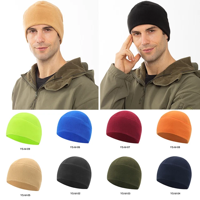 Solid Military Tactical Skull Cap Winter Warm Fleece Windproof Ski Beanie Hats