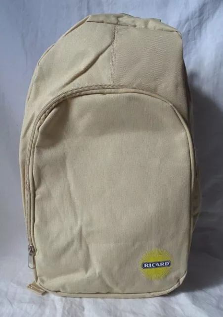 RICARD , sac a dos toile enduite , neuf , beige , logo solarisé grand soleil