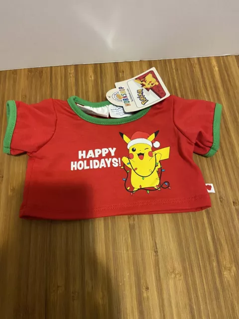 Build A Bear Pokemon Pikachu Shirt Holiday Christmas Season BNWT XMAS AUTHENTIC