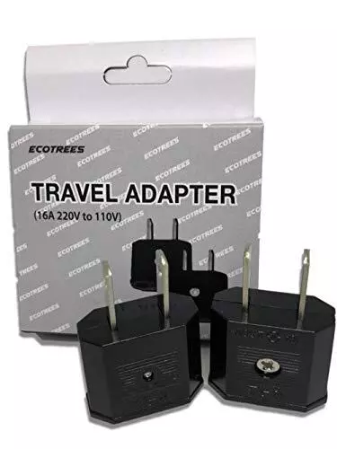 Ecotrees Travel Small European to US Plug Adapter 220v to 110v Travel Adapter...