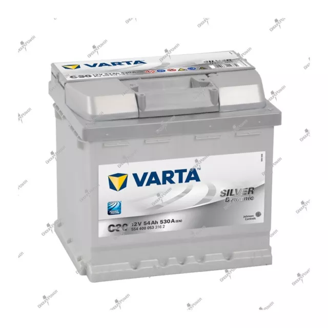 Batterie Silver Dynamic Varta C30 12V 54AH 530A 554400053 207X175X190mm