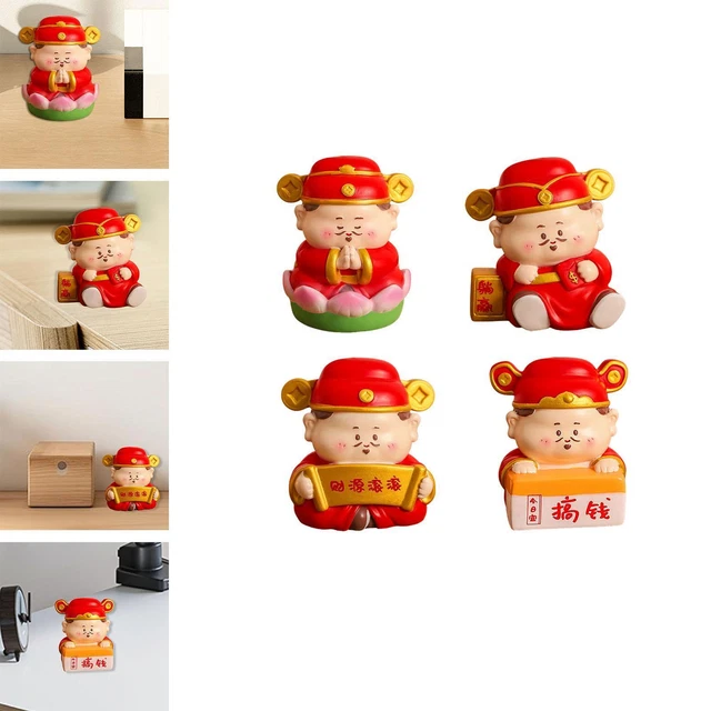 PRÉSENTOIR DE FIGURINES du dieu de la richesse, Mini Statues cadeaux