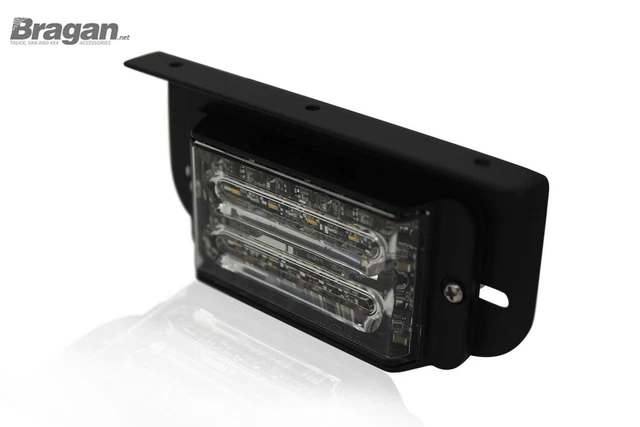 1x 12v/24v LED Amber-Red Rettangolare Lampeggiante Luce Strobo + Supporto