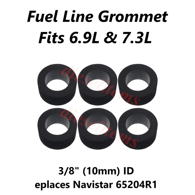 265204R1 Fuel Line Seal Sleeve Grommet 3/8" 10mm for 6.9L & 7.3L Navistar (6 pc)