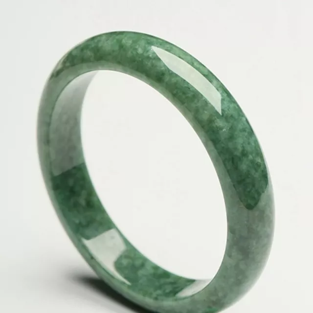 Glossy Hand Carved Bracelet Beautiful Bangle Chinese Green Jade 54mm-64mm 1PC