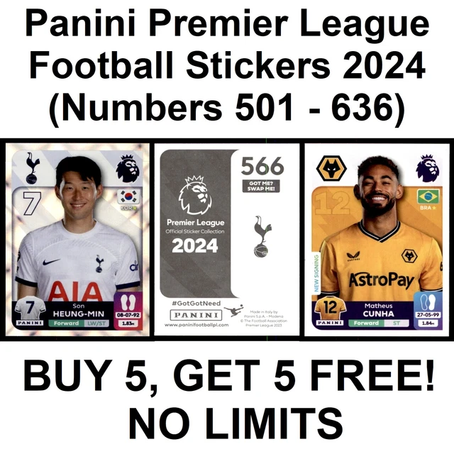 PANINI FOOTBALL ENGLISH Premier League 2024 Stickers (Numbers 501 to
