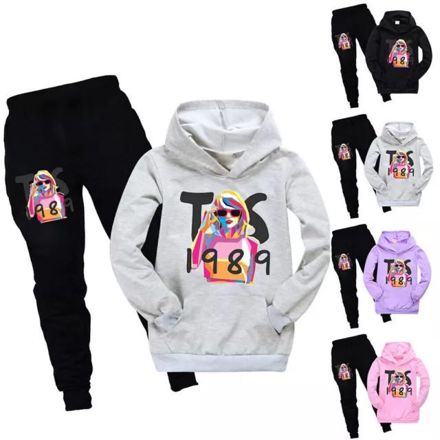 Kids Boys Girls Taylor Hoodie Hooded Pullover Sweatshirt Pants Tracksuit Set·