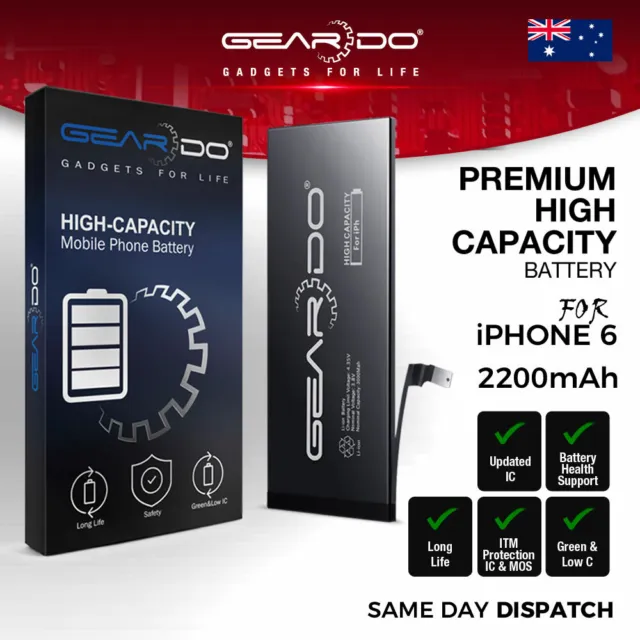 New Premium Geardo iPhone 6 Battery High Capacity 2200mAh