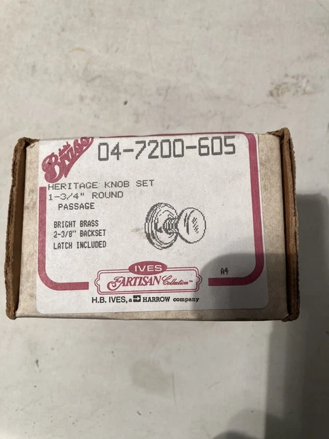 Solid bright Brass  Knob Set 1 3/4" Round - Passage